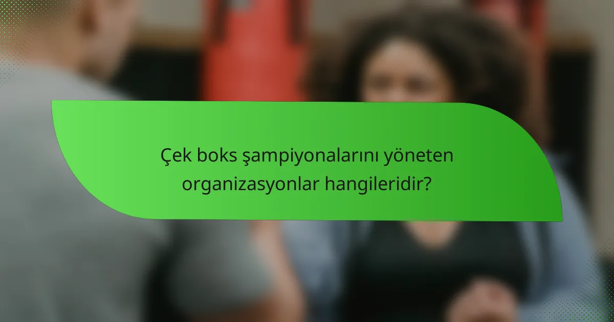 Çek boks şampiyonalarını yöneten organizasyonlar hangileridir?