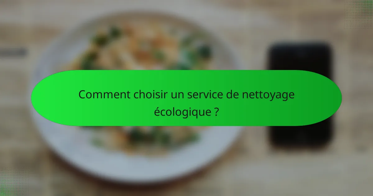 Comment choisir un service de nettoyage écologique ?