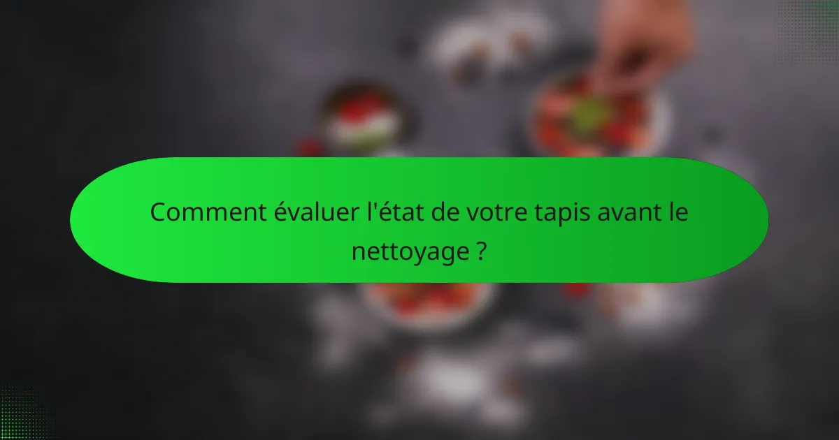 Comment évaluer l'état de votre tapis avant le nettoyage ?