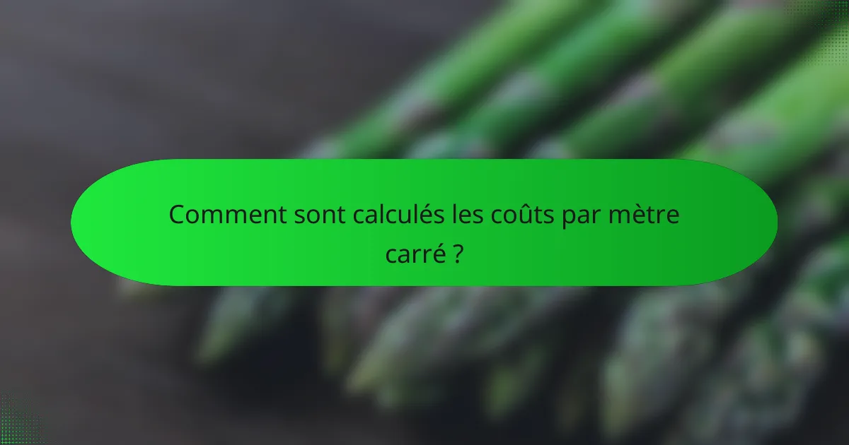 Comment sont calculés les coûts par mètre carré ?