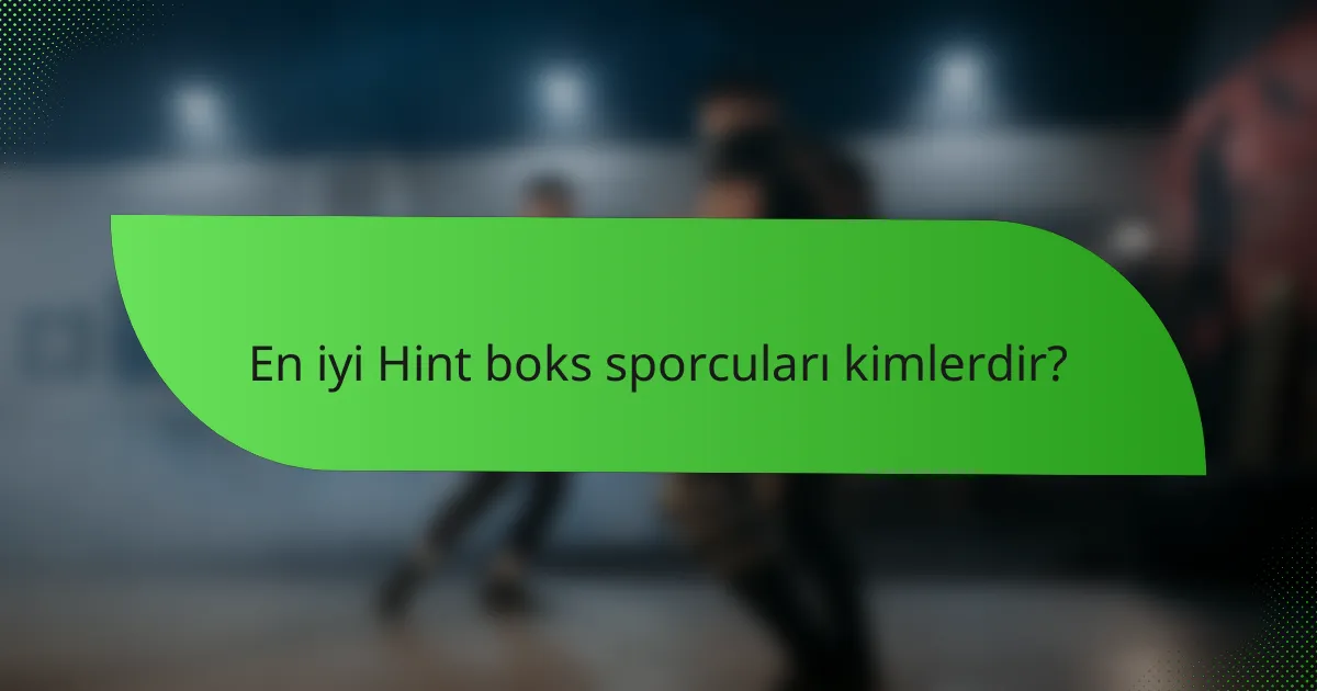 En iyi Hint boks sporcuları kimlerdir?