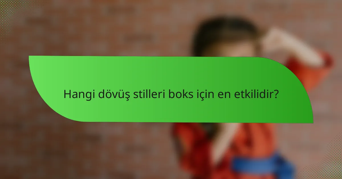 Hangi dövüş stilleri boks için en etkilidir?