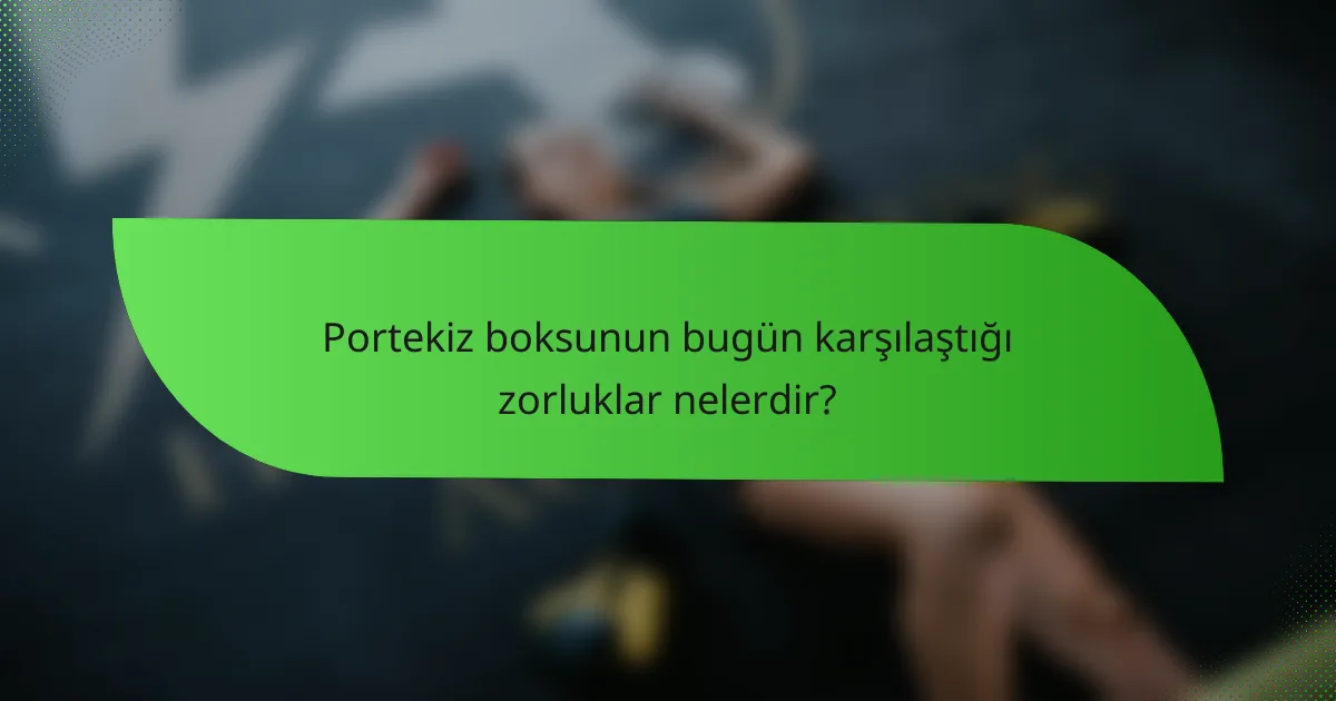 Portekiz boksunun bugün karşılaştığı zorluklar nelerdir?