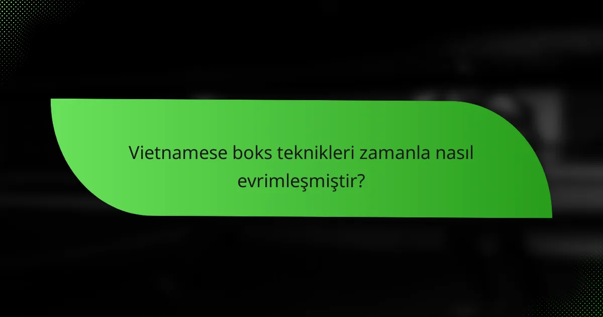 Vietnamese boks teknikleri zamanla nasıl evrimleşmiştir?